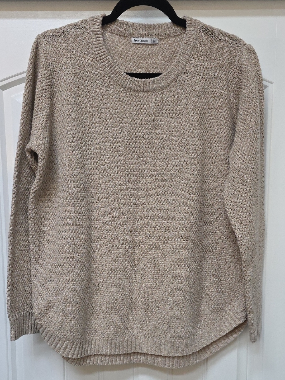 Pink Clover Beige Textured Crewneck Sweater - Sz XXL